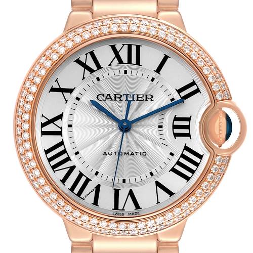 Photo of Cartier Ballon Bleu 36mm Automatic Rose Gold Diamond Mens Watch WE9005Z3