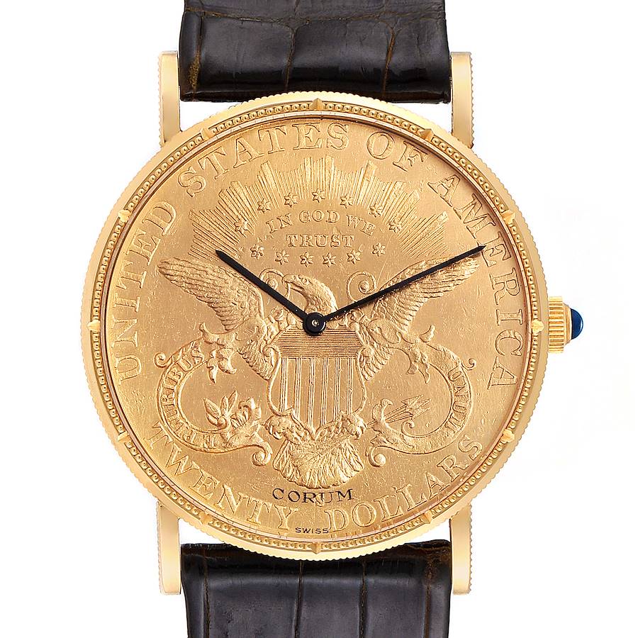 Corum 20 Dollars Double Eagle Yellow Gold Coin Manual Mens Watch SwissWatchExpo