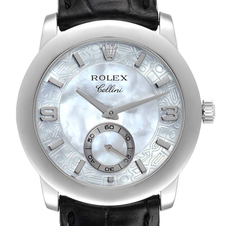 Rolex Cellini Cellinium Platinum Mother of Pearl Dial Mens Watch 5240 SwissWatchExpo