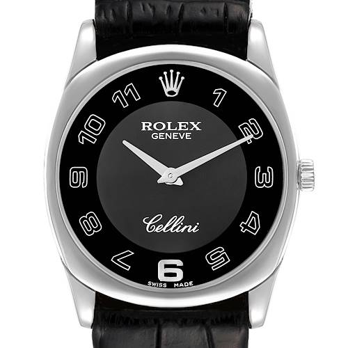 Photo of Rolex Cellini Danaos 18K White Gold Black Dial Mens Watch 4233