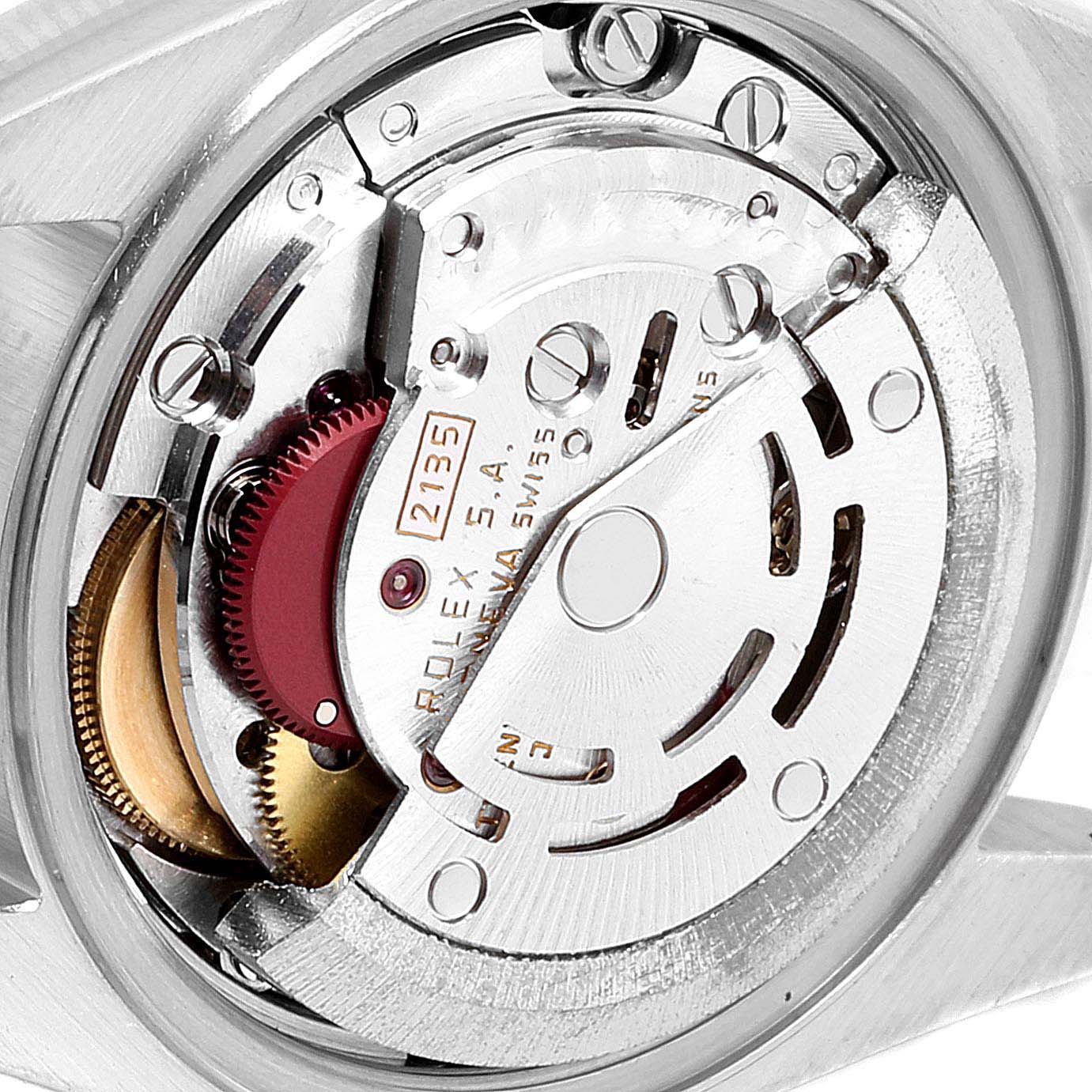 This image shows the movement mechanism of a Rolex Datejust 69173 Women's Steel and Gold (two tone) Champagne Dial 69173 Women's Steel and Gold (two tone) Champagne Dial watch from the rear angle.