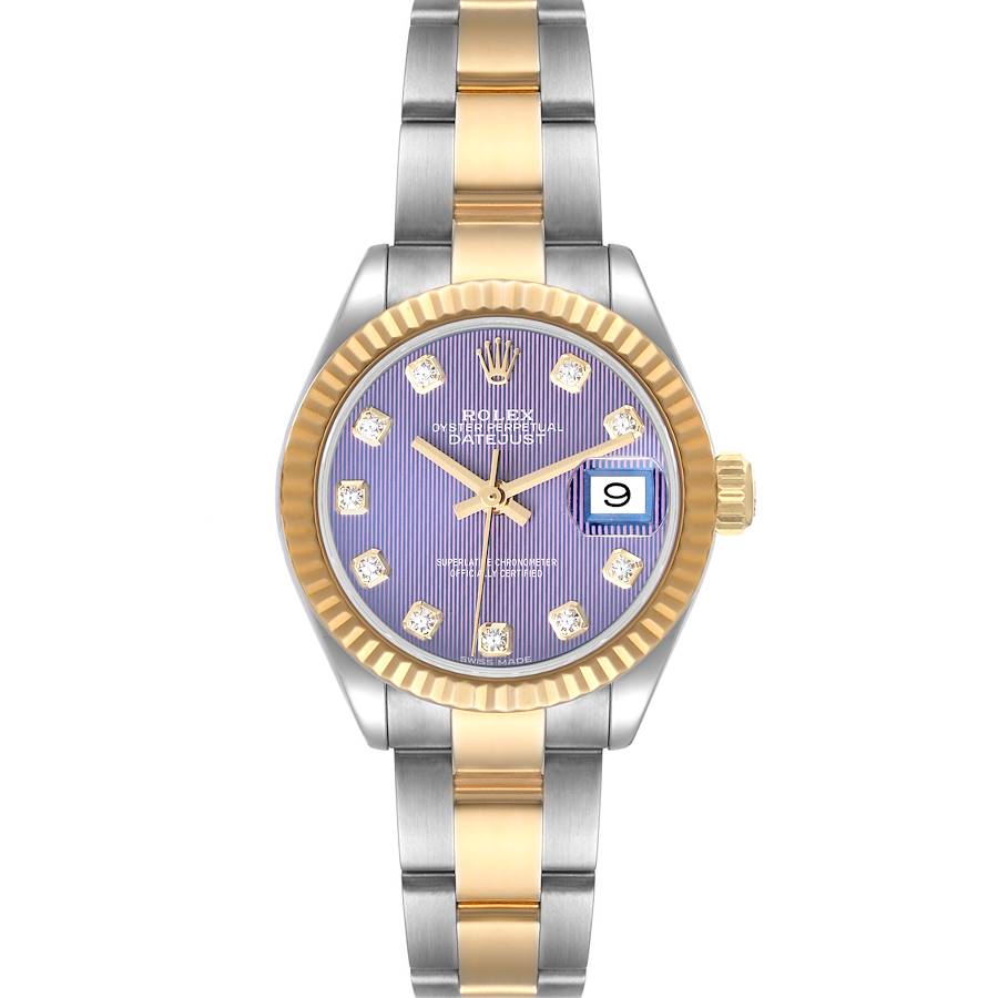 Rolex Datejust 28 Steel Yellow Gold Lavender Diamond Ladies Watch 279173 SwissWatchExpo