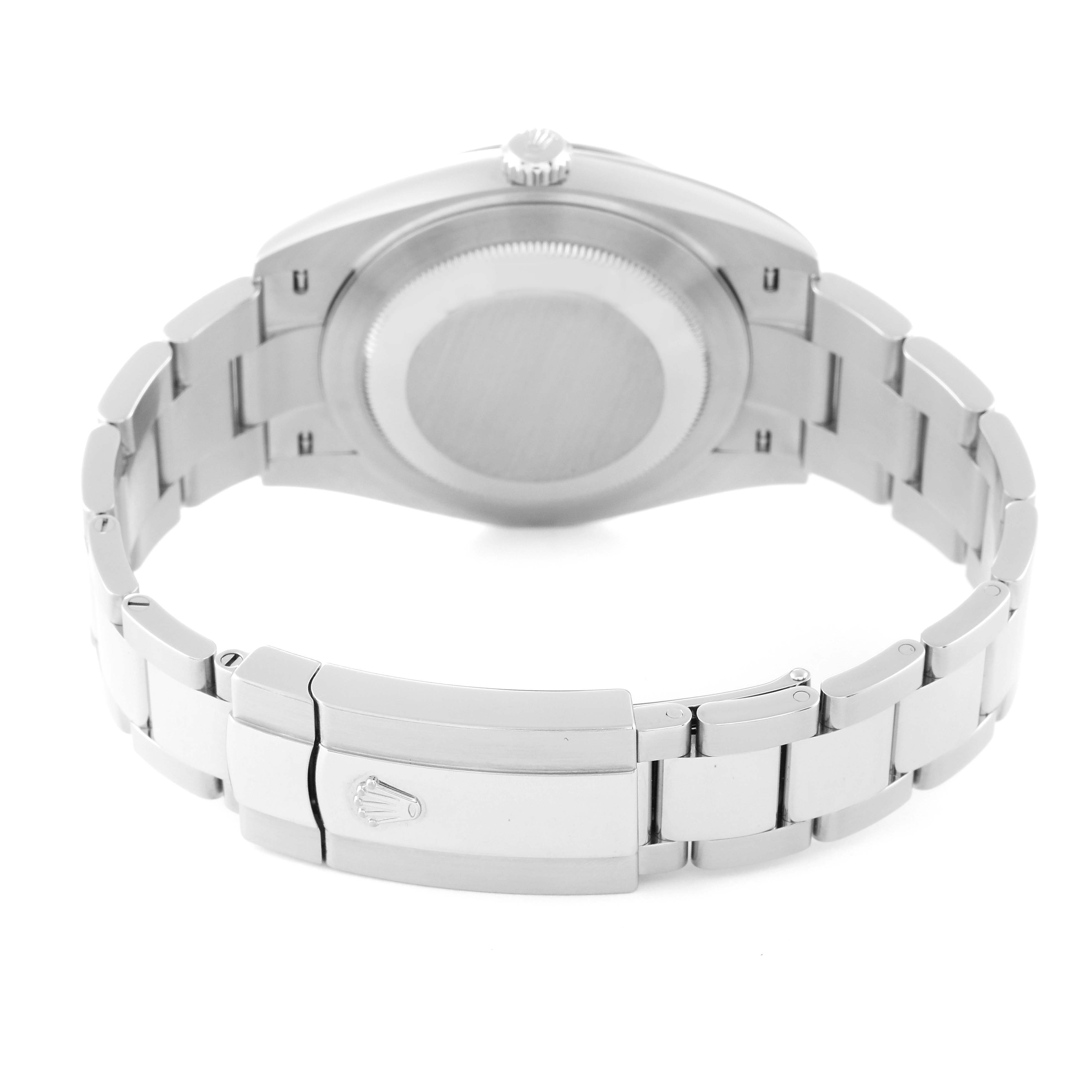 The image shows the back case and bracelet clasp of a Rolex Datejust 41 126334 Men's Stainless Steel Silver Dial 126334 Men's Stainless Steel Silver Dial watch.