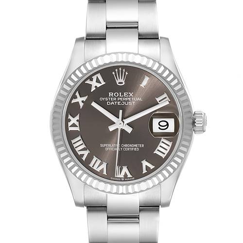 Photo of Rolex Datejust Midsize Steel White Gold Slate Dial Ladies Watch 278274