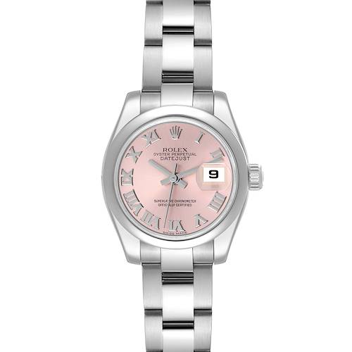 Photo of Rolex Datejust Pink Roman Dial Steel Ladies Watch 179160 Box Card