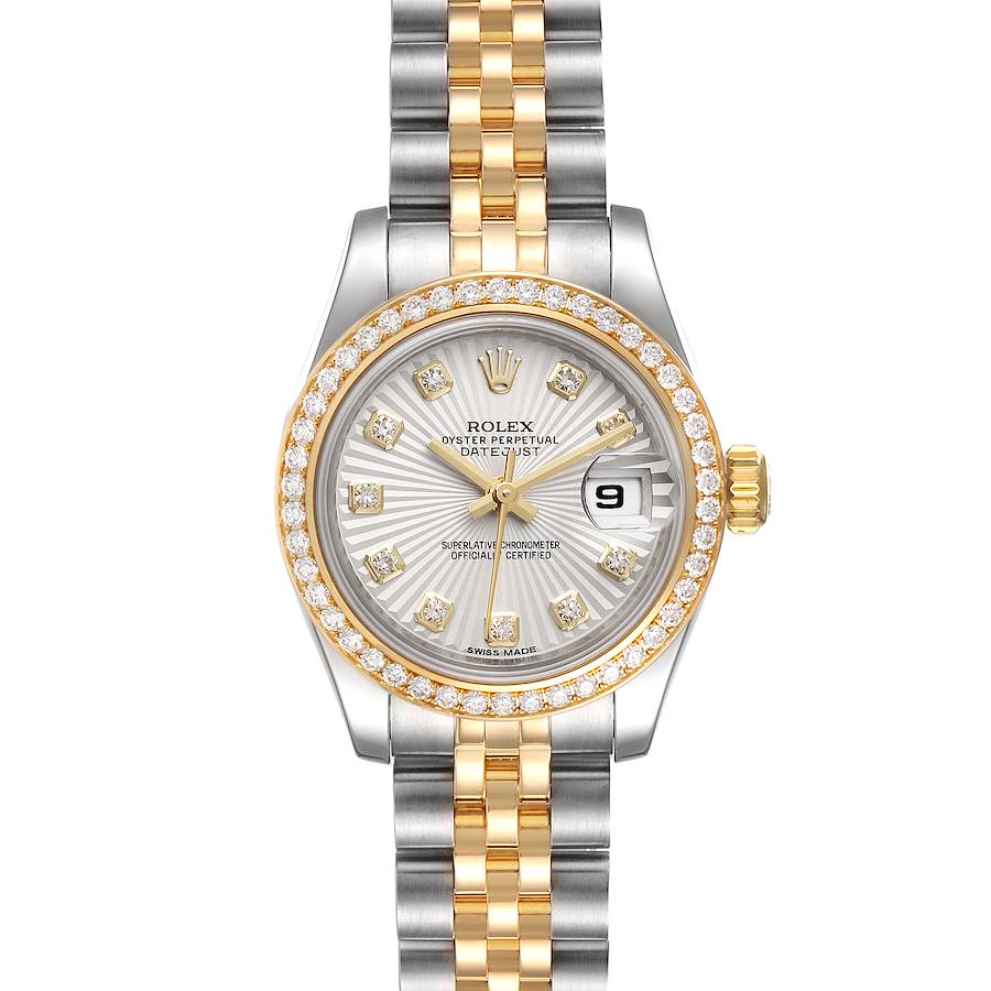 Rolex Datejust Steel Yellow Gold Sunbeam Dial Diamond Ladies Watch 179383 SwissWatchExpo