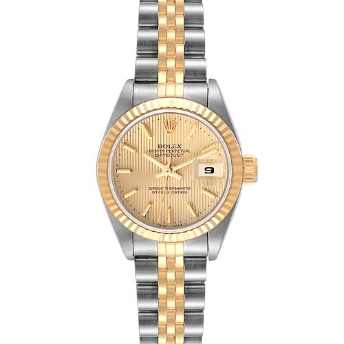 Photo of Rolex Datejust Steel Yellow Gold Tapestry Dial Ladies Watch 69173