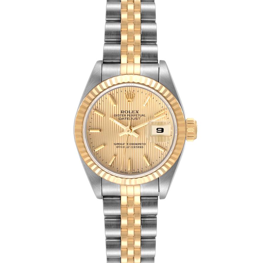 Rolex Datejust Steel Yellow Gold Tapestry Dial Ladies Watch 69173 SwissWatchExpo