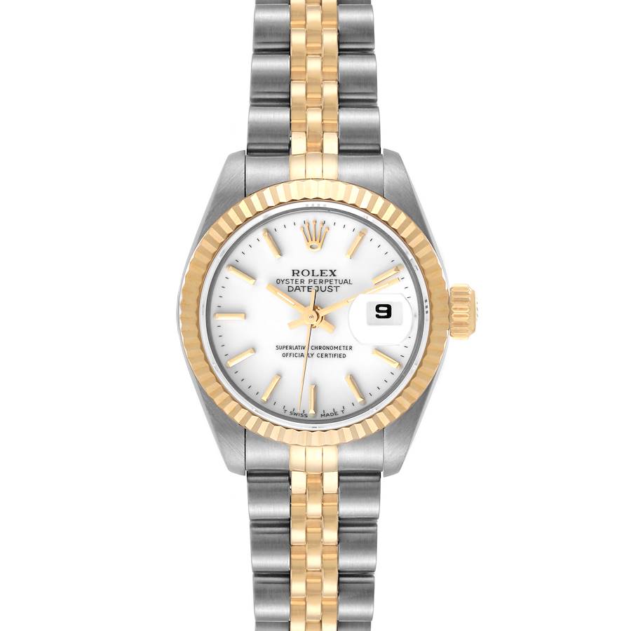 Rolex Datejust Steel Yellow Gold White Dial Ladies Watch 69173 Box Card SwissWatchExpo