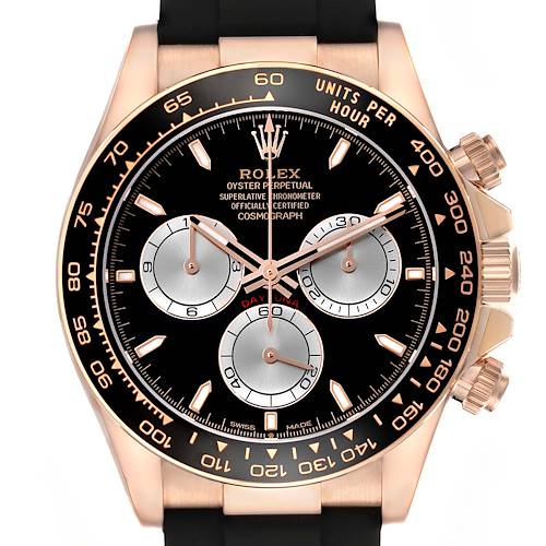 Photo of Rolex Daytona Oysterflex Rose Gold Black Dial Mens Watch 126515 Box Card