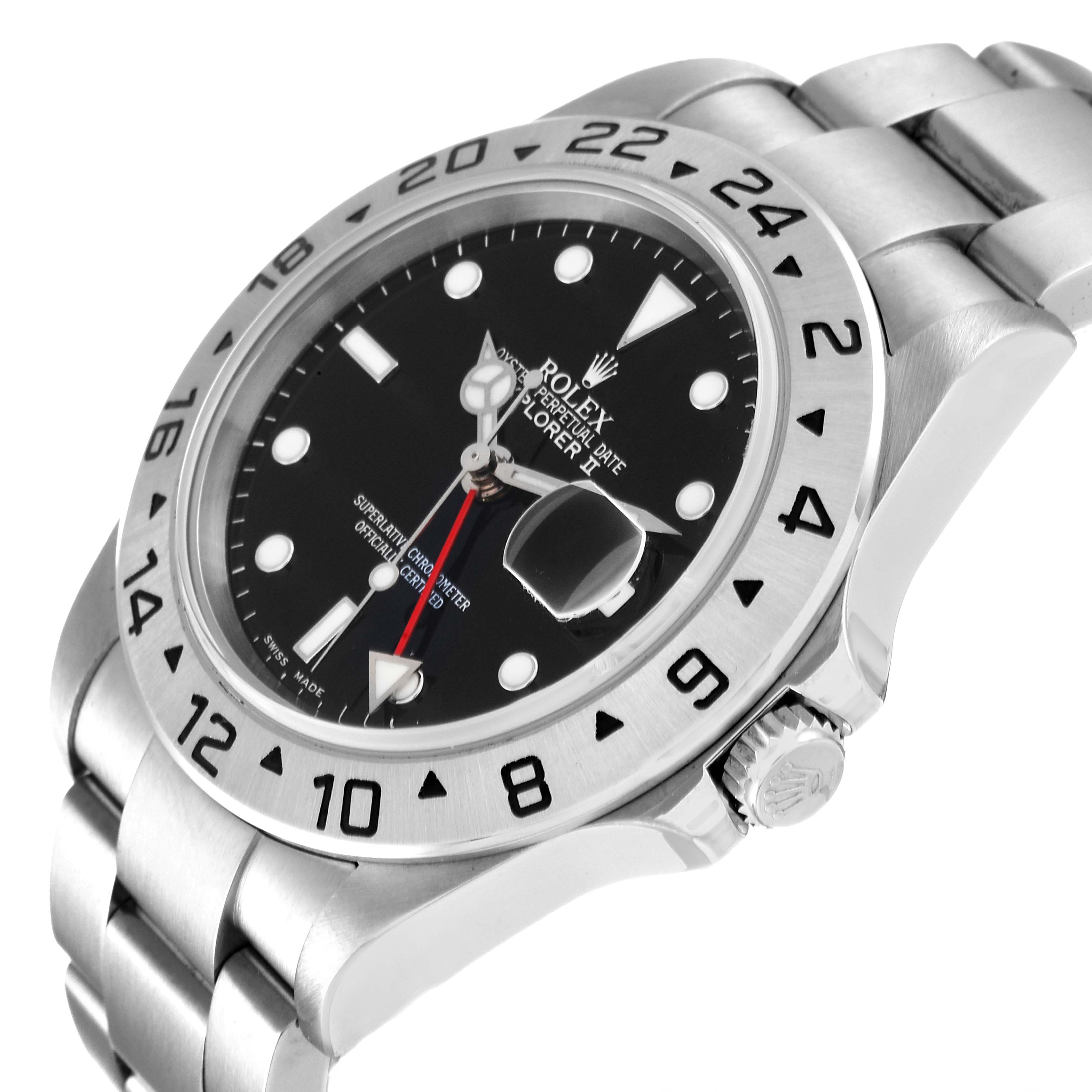 The image shows a side angle of the Rolex Explorer 16570 Men
s Stainless Steel Black Dial 16570 Men
s Stainless Steel Black Dial watch, highlighting the bezel, crown, bracelet, and part of the black dial.