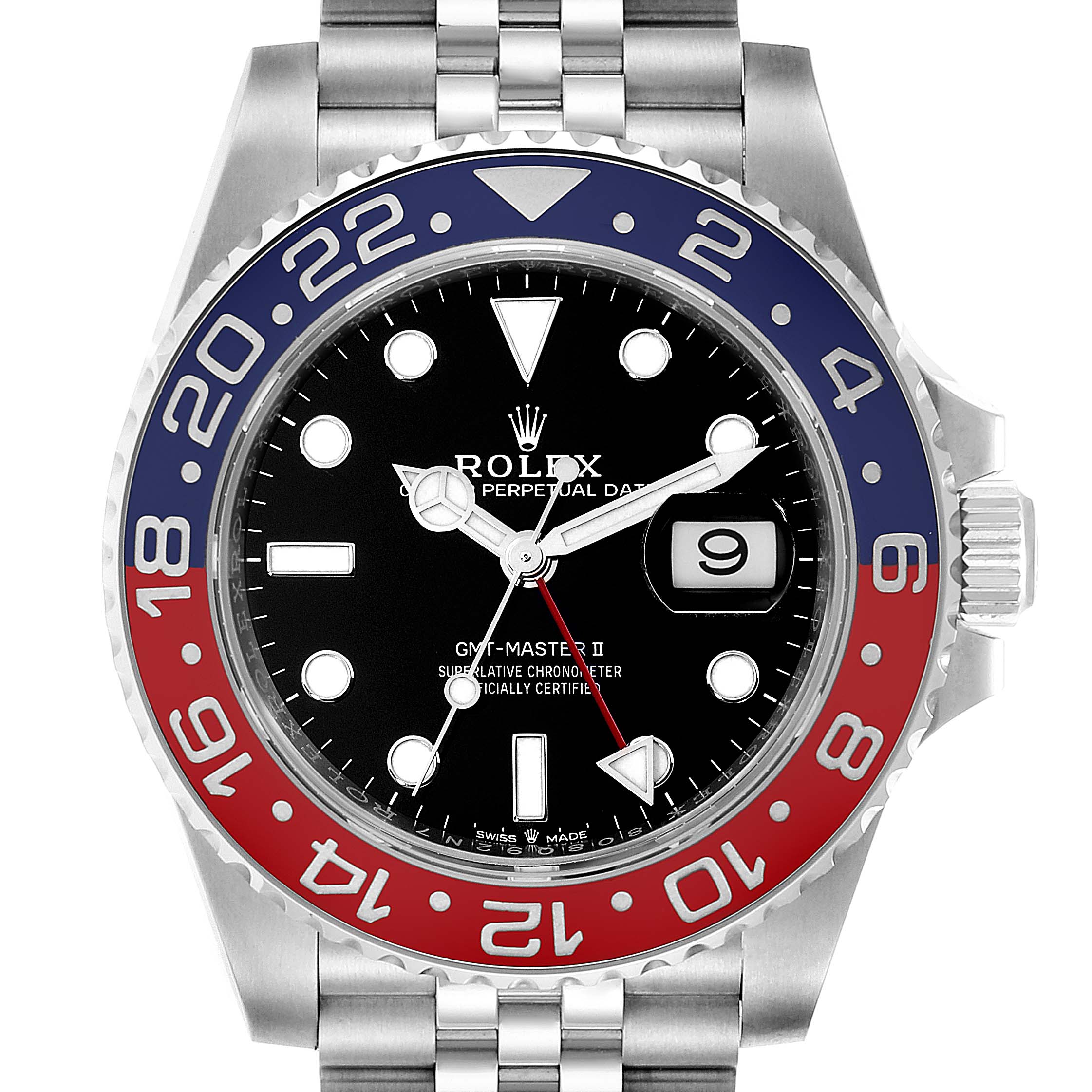 Rolex GMT Master II Pepsi Bezel Jubilee Steel Watch 126710 Box Card ...