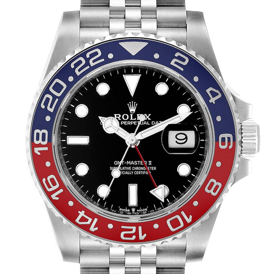 Rolex GMT Master II Pepsi Bezel Jubilee Steel Watch 126710 Box Card Unworn SwissWatchExpo