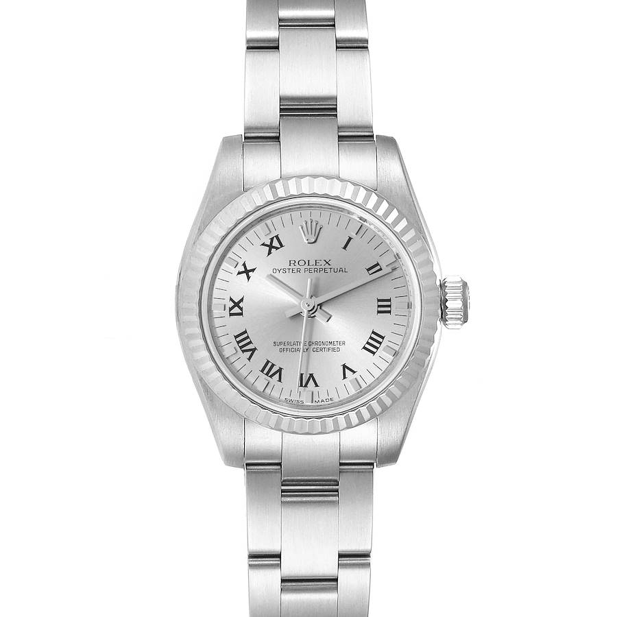Rolex Nondate Steel White Gold Roman Numerals Ladies Watch 176234 SwissWatchExpo