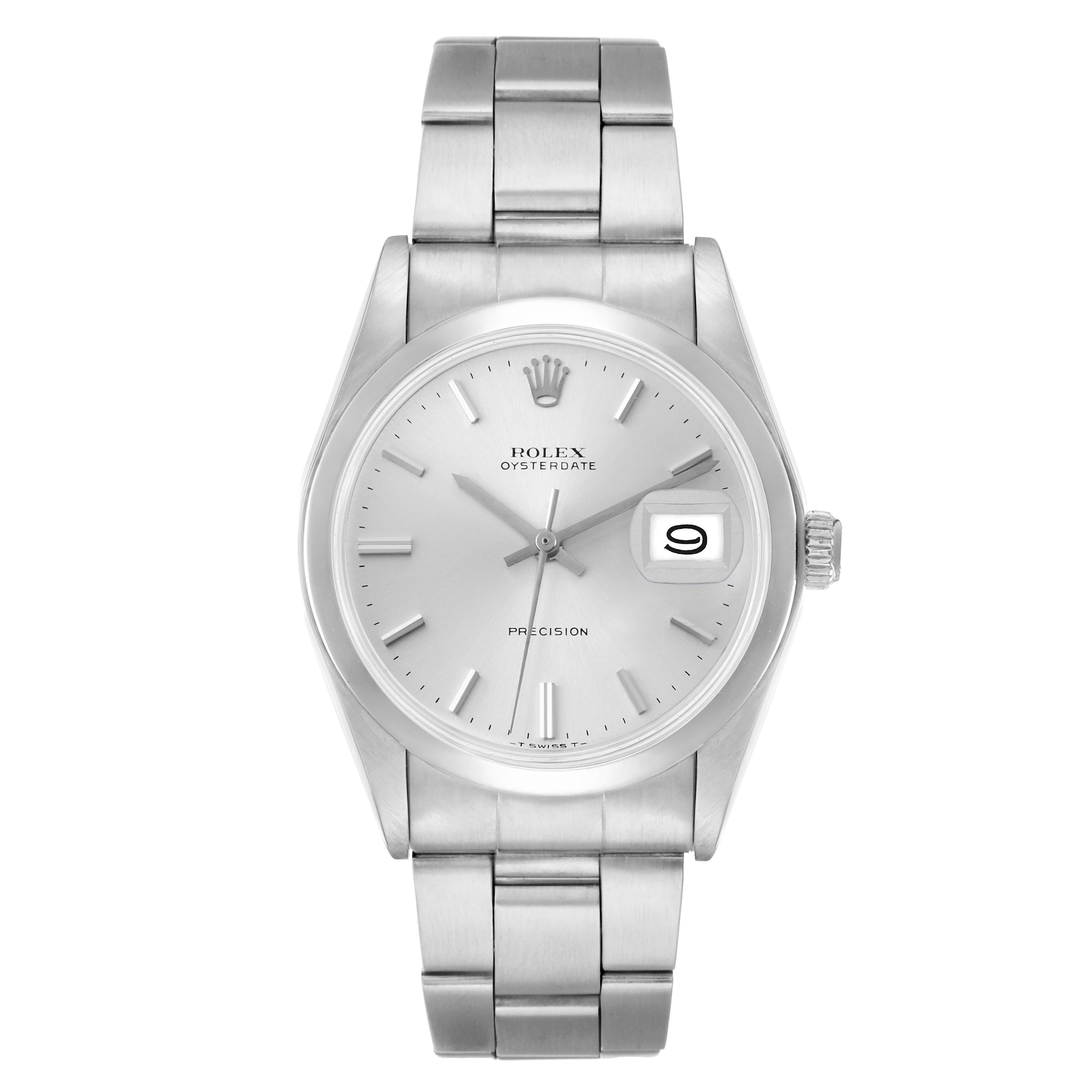 The Rolex Vintage Collection 6694 Men
s Stainless Steel Silver Dial model is shown from the front, displaying the dial, bezel, case, crown, and bracelet.