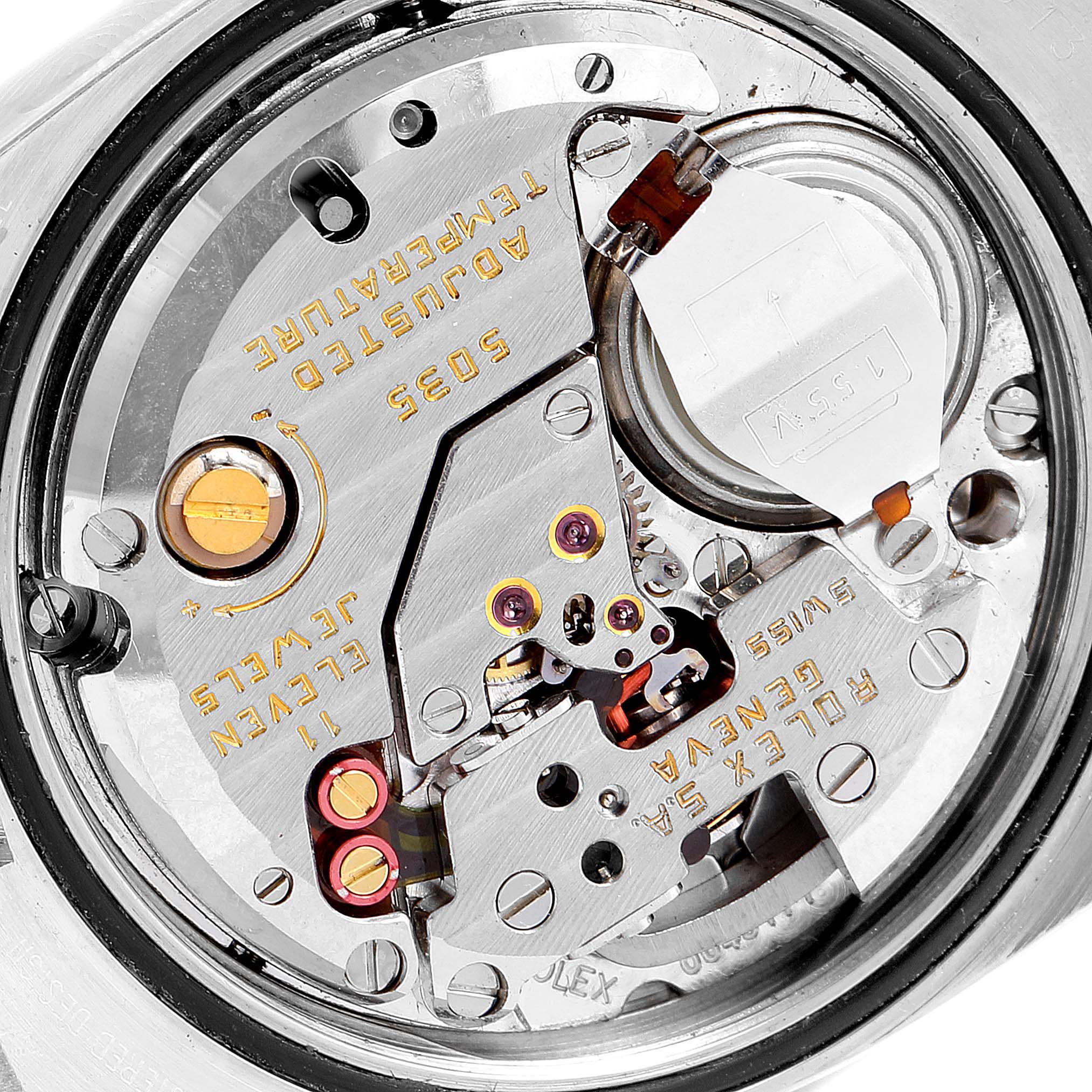 The image shows the internal mechanism of a Rolex Oysterquartz 17013 Men's Steel and Gold (two tone) Champagne Dial 17013 Men's Steel and Gold (two tone) Champagne Dial watch, viewed from the back.
