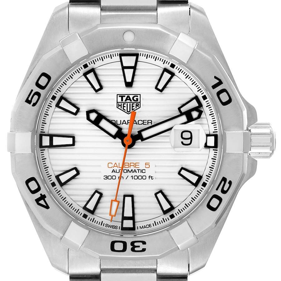 Tag Heuer Aquaracer White Dial Steel Mens Watch WBD2111 Box Card SwissWatchExpo