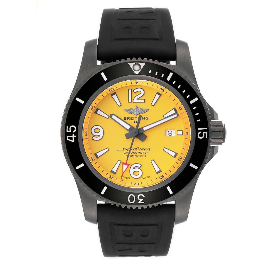 Breitling Superocean 46 Yellow Dial DLC Steel Mens Watch M17368 