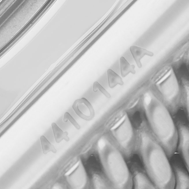 The image shows a close-up of the bracelet clasp with a model number on a Breitling Superocean A17320 Men's Stainless Steel Blue Dial watch.