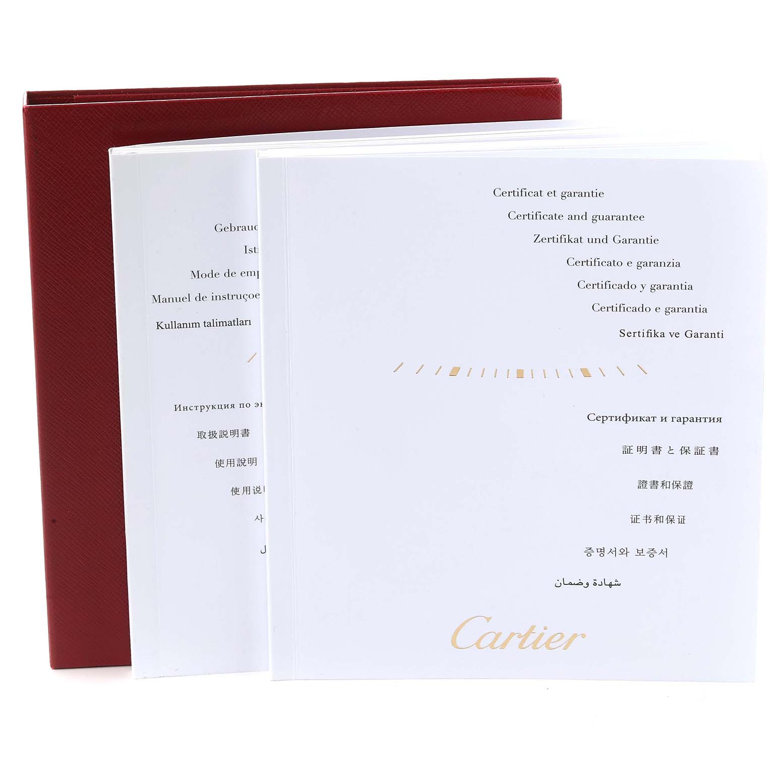 This image shows the certificate and guarantee documentation for the Ballon Bleu model by Cartier.