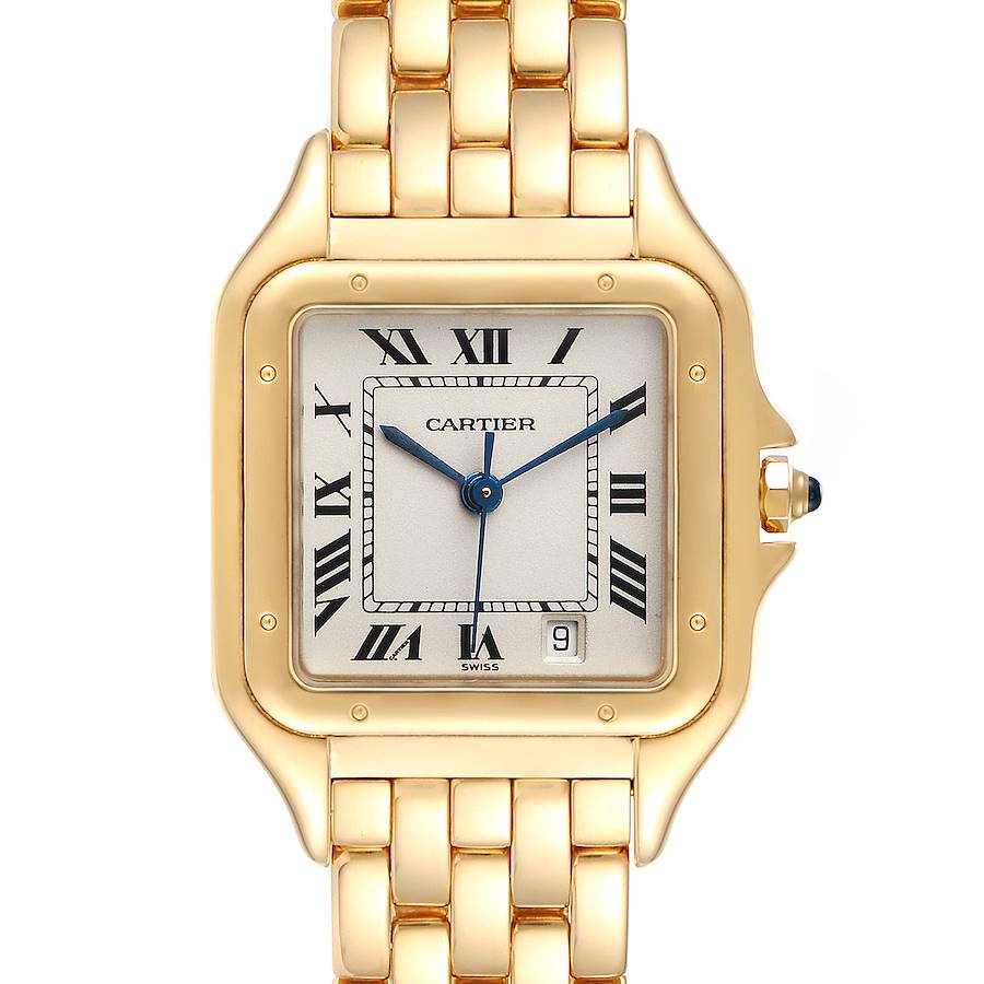 Cartier Panthere Large 18k Yellow Gold Silver Dial Unisex Watch W2501489 SwissWatchExpo