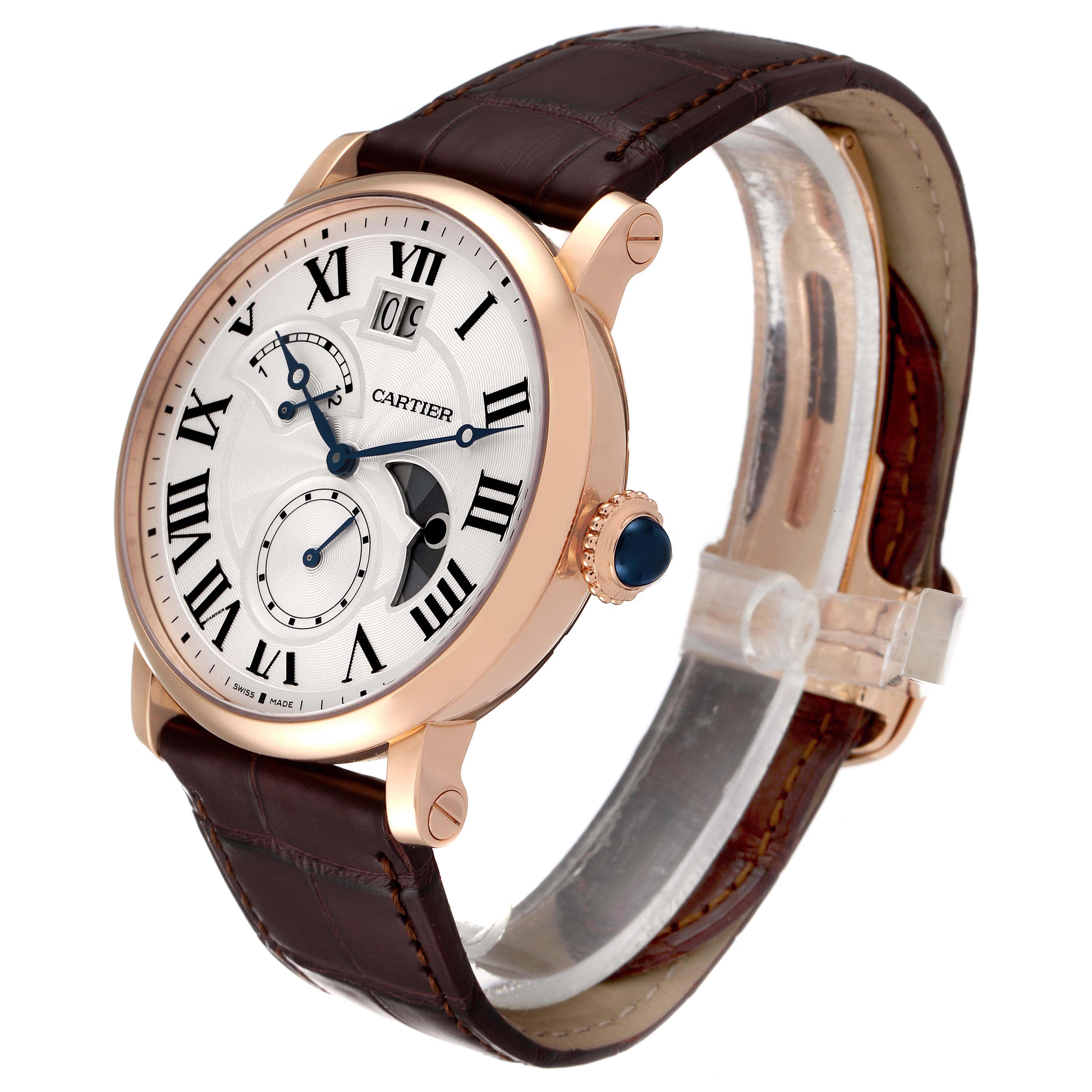 Cartier Rotonde Retrograde GMT Time Zone Rose Gold Mens Watch W1556240 ...