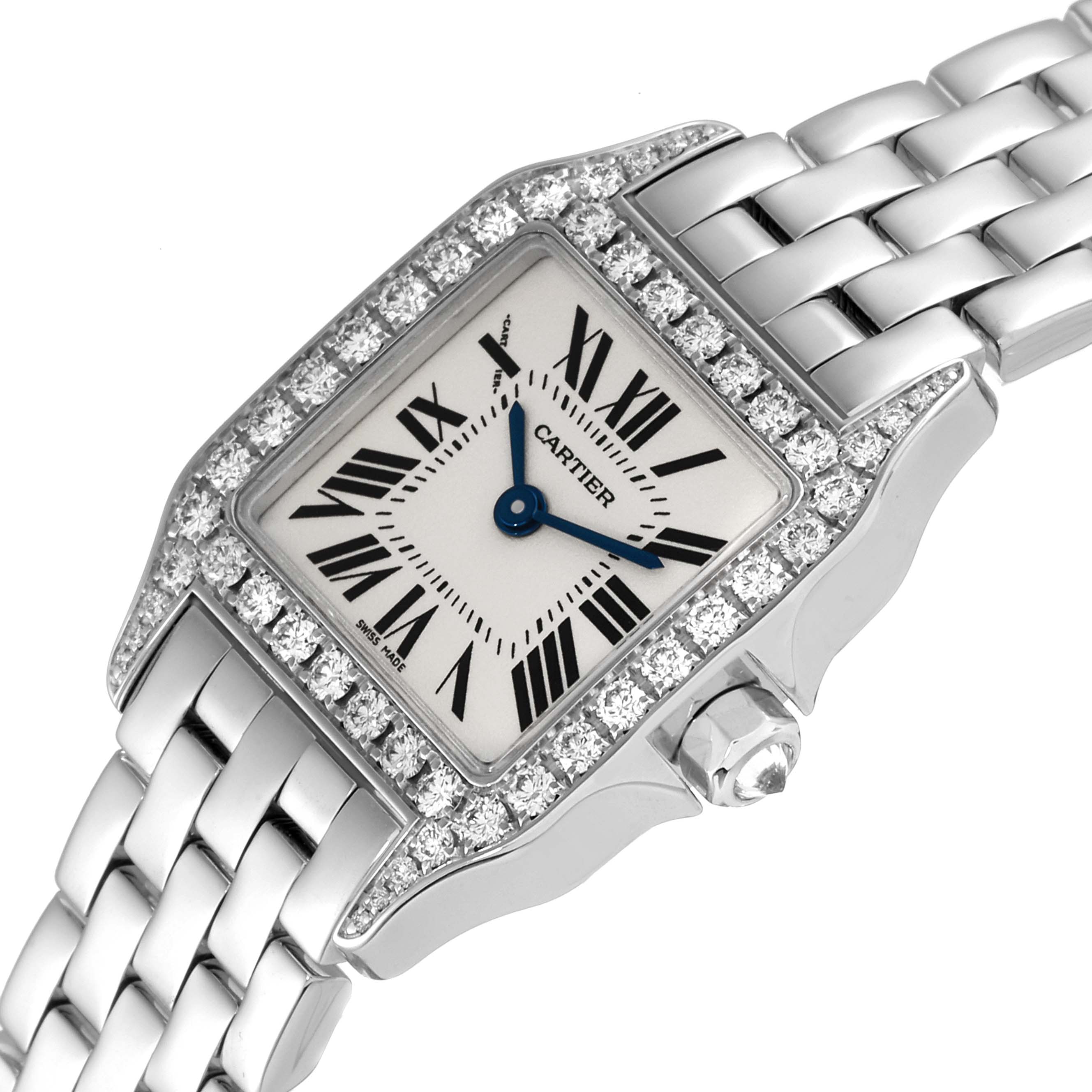 Cartier Santos Demoiselle White Gold Diamond Ladies Watch WF9003Y8 Box ...