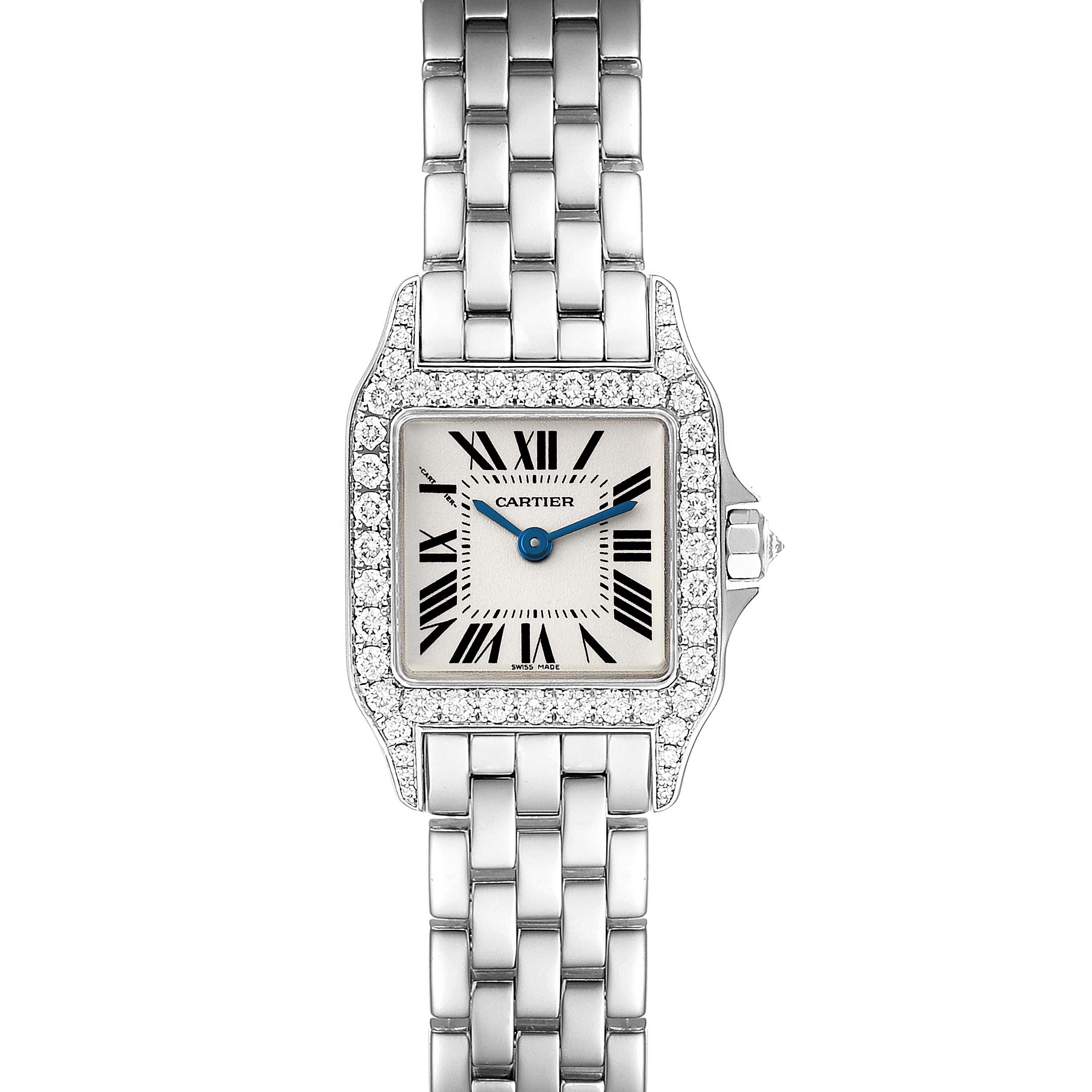 Cartier Santos Demoiselle White Gold Diamond Ladies Watch WF9003Y8