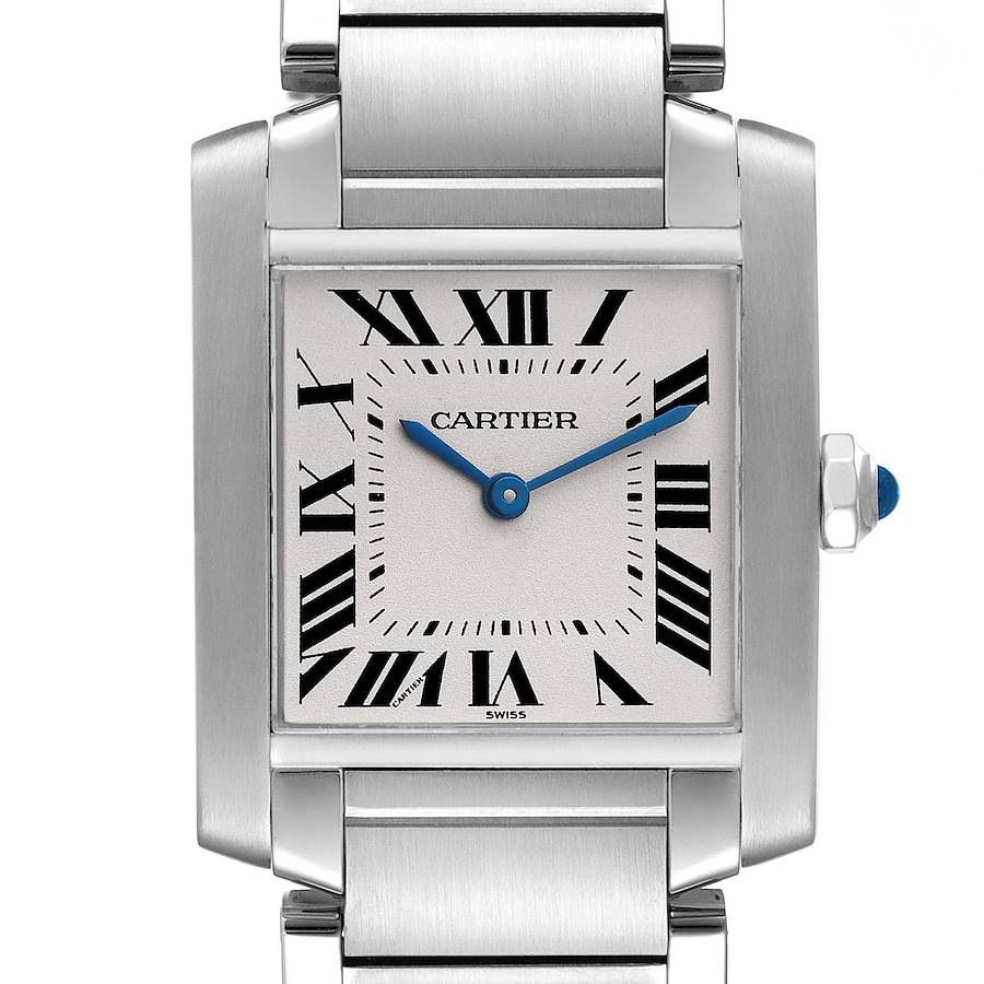 Cartier Tank Francaise Midsize Silver Dial Ladies Watch W51003Q3 Box Papers SwissWatchExpo