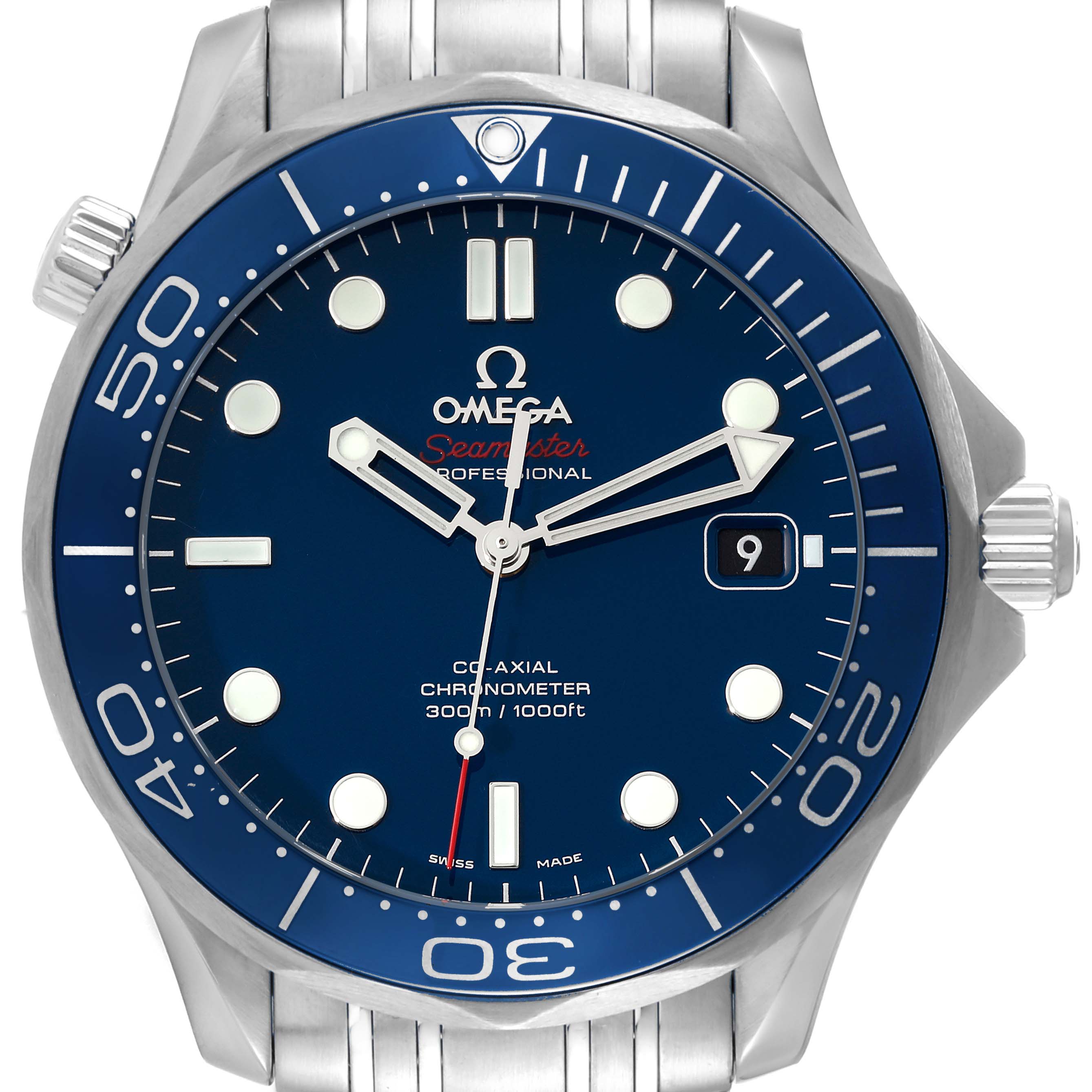 Omega Seamaster Diver 300M Co-Axial Steel Mens Watch 212.30.41.20.03 ...