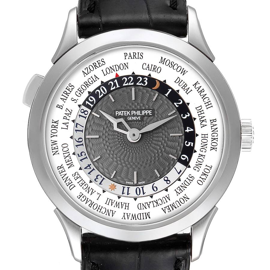 Patek Philippe World Time Complications White Gold Watch 5230G Box Papers SwissWatchExpo