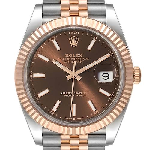 Photo of NOT FOR SALE -- Rolex Datejust 41 Steel Everose Gold Chocolate Dial Watch 126331 Box Card -- PARTIAL PAYMENT