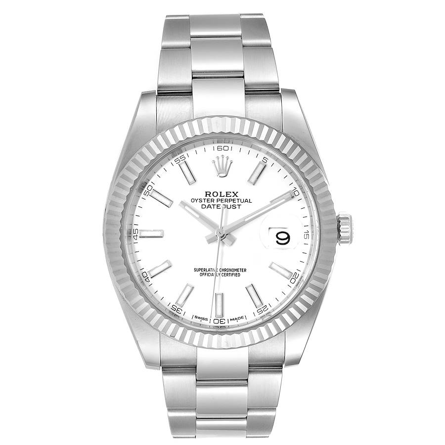 Rolex datejust 41 hotsell white gold bezel