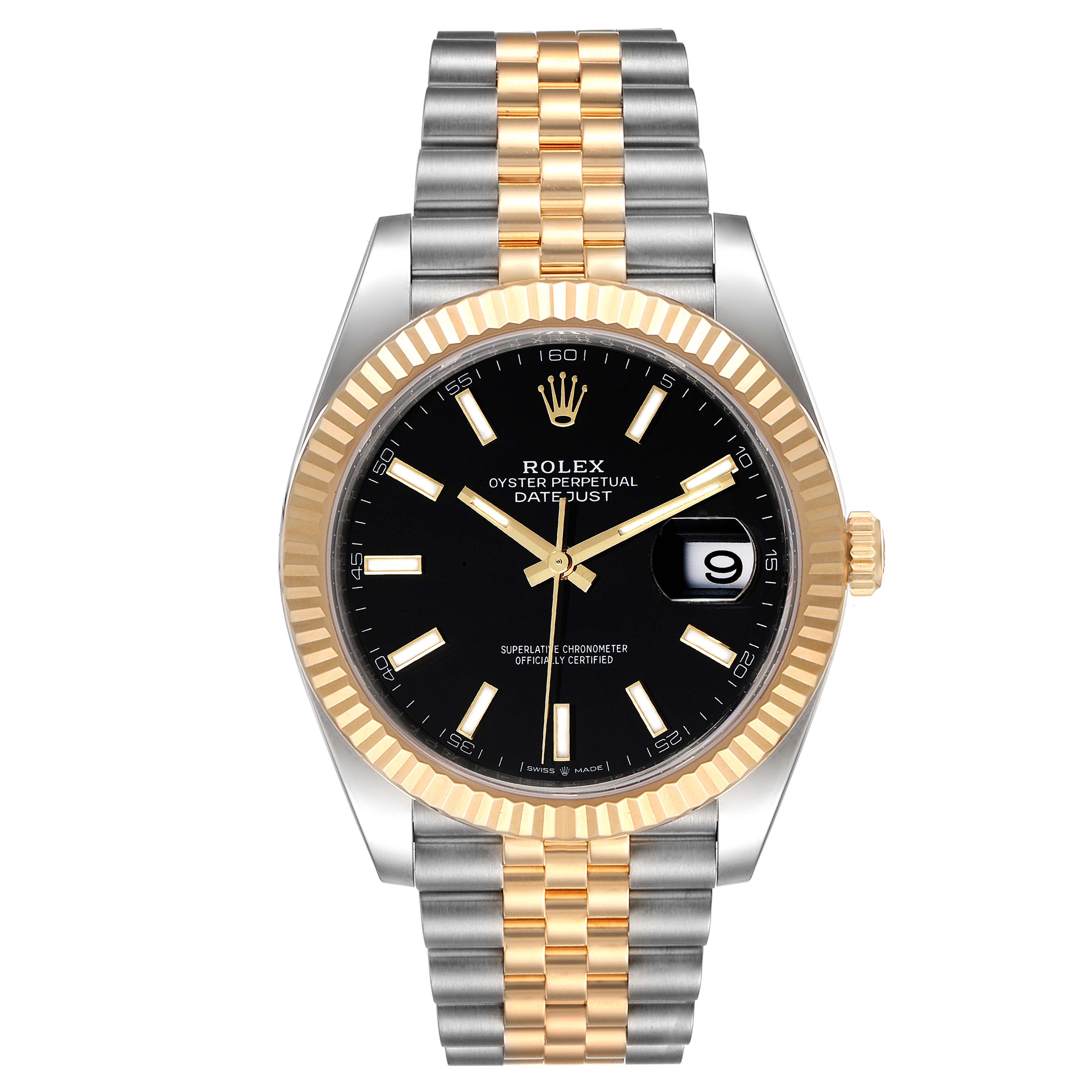 Rolex Datejust 41 Steel Yellow Gold Black Dial Mens Watch 126333 Unworn ...