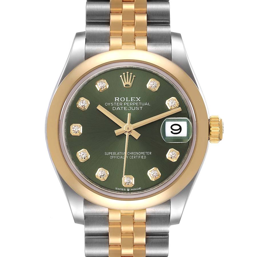 Rolex Datejust Midsize Steel Yellow Gold Diamond Ladies Watch 278243 Box Card SwissWatchExpo