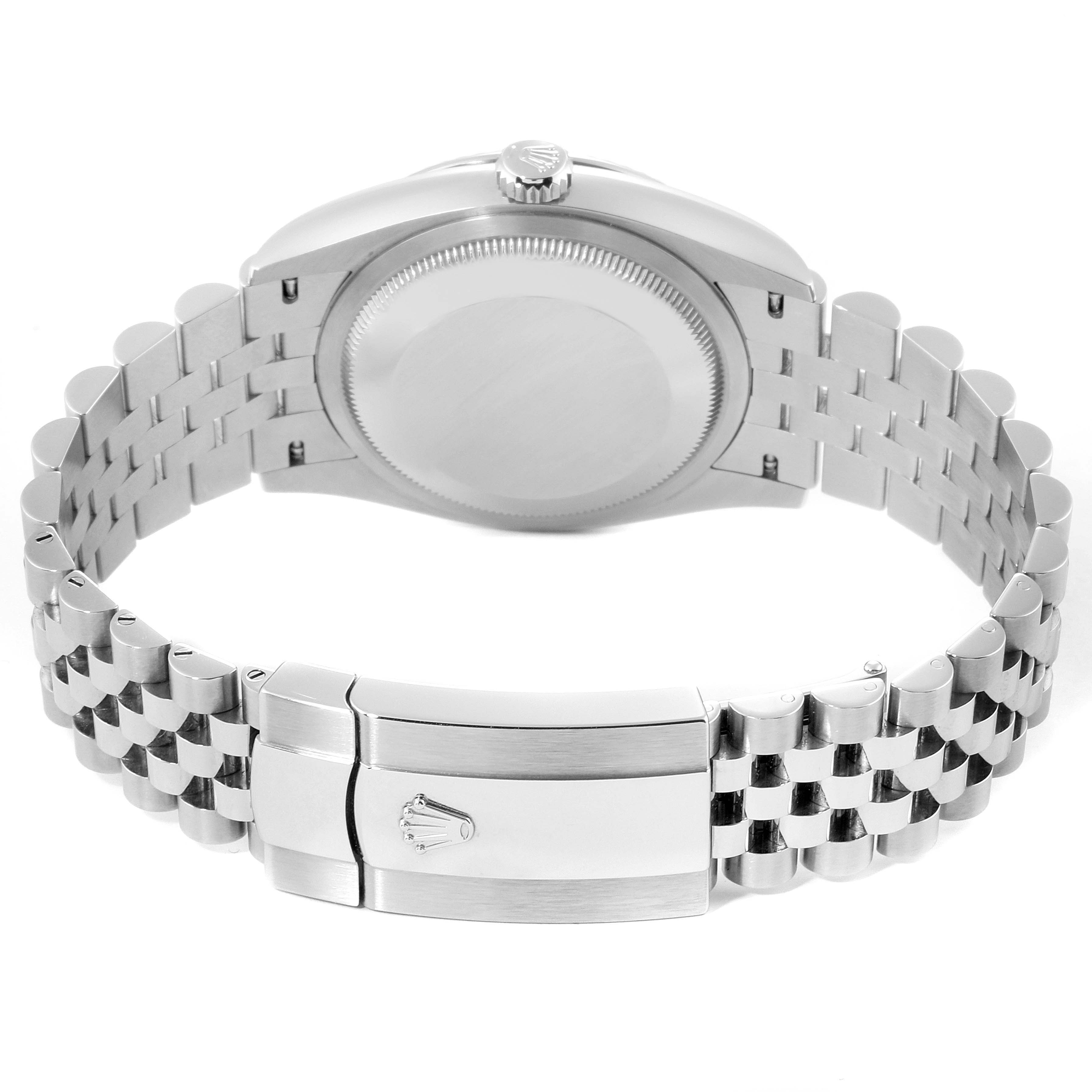 The image shows the back case and bracelet clasp of a Rolex Datejust 126234 Men's Stainless Steel Silver Dial 126234 Men's Stainless Steel Silver Dial watch from a rear angle.