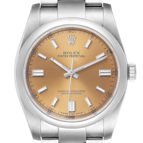 Photo of Rolex Oyster Perpetual 36 White Grape Dial Steel Mens Watch 116000 Box Card