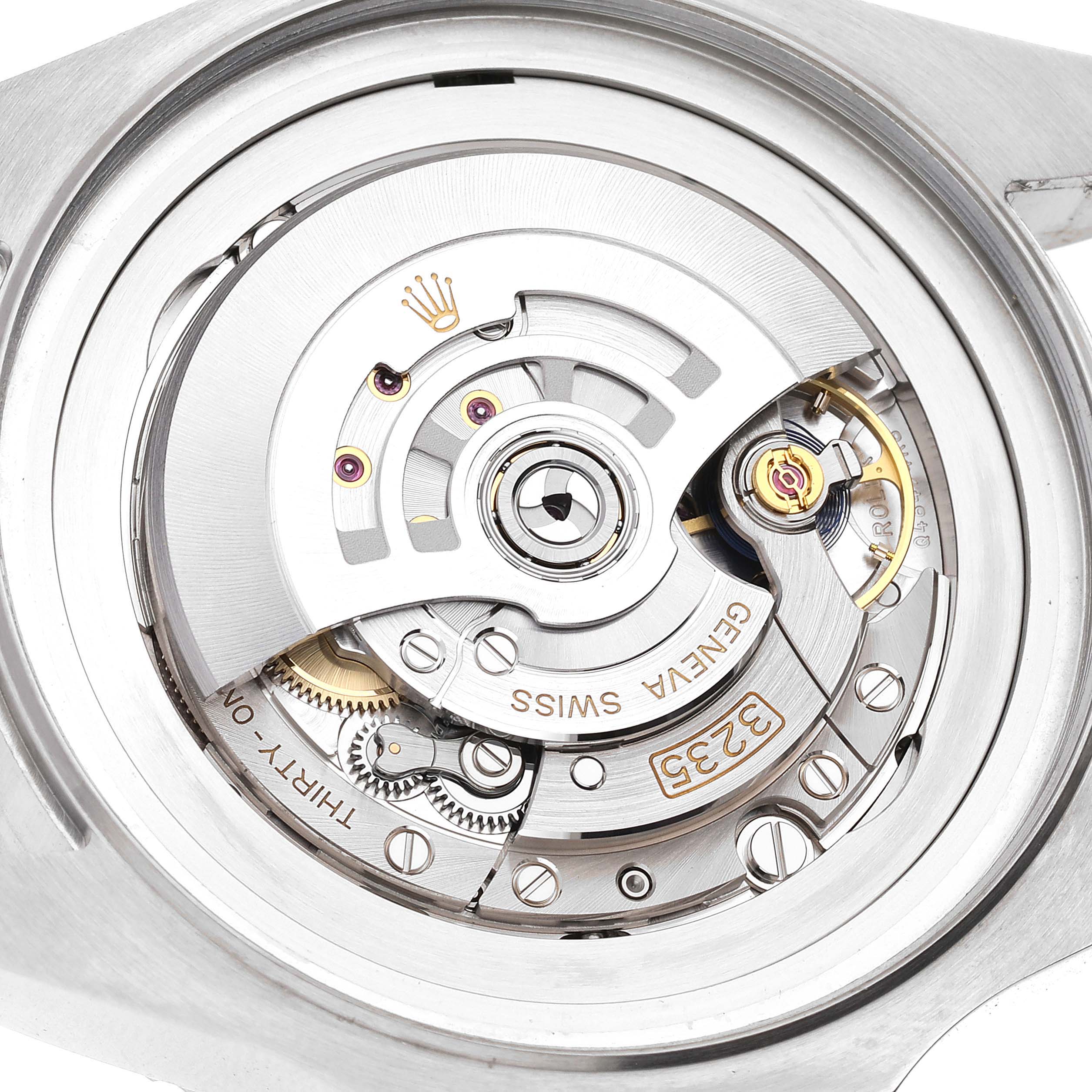 The image shows the inner mechanism and movement of the Rolex Sea-Dweller 126660 Men's Stainless Steel Blue Dial 126660 Men's Stainless Steel Blue Dial watch from a back angle.