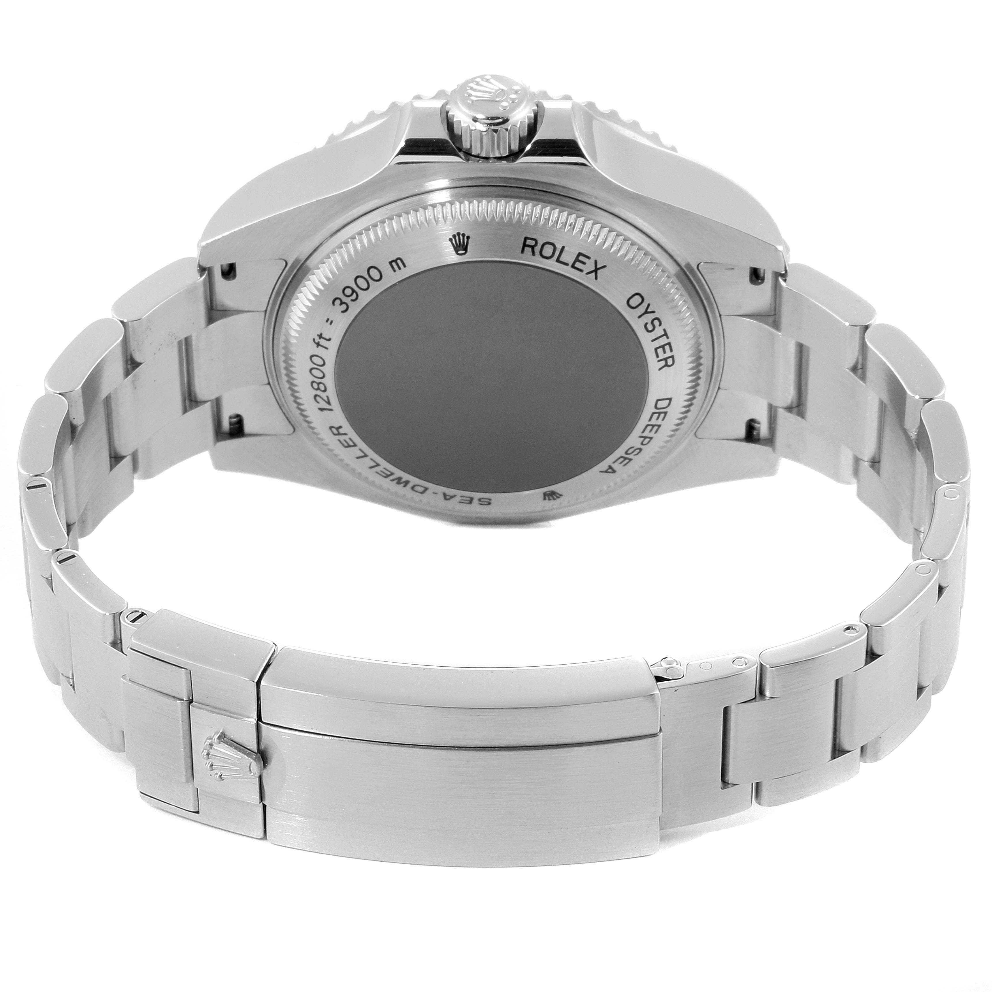 The image shows the back and bracelet of the Rolex Sea-Dweller 116660 Men's Stainless Steel Blue Dial 116660 Men's Stainless Steel Blue Dial, focusing on the caseback and clasp.