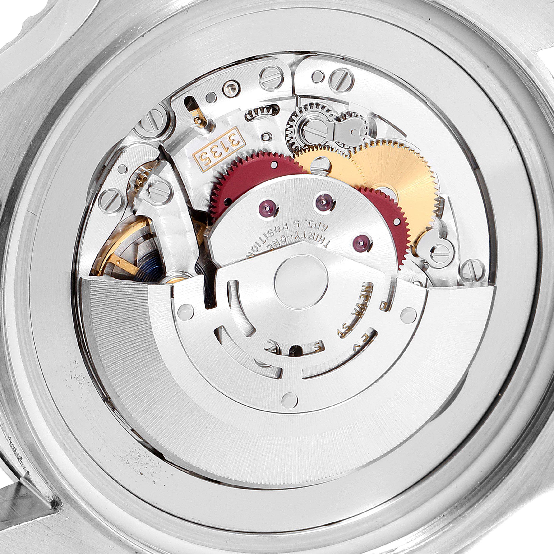 The image shows the inner mechanical movement components of the Rolex Sea-Dweller 116660 Men's Stainless Steel Blue Dial 116660 Men's Stainless Steel Blue Dial watch from a rear angle.