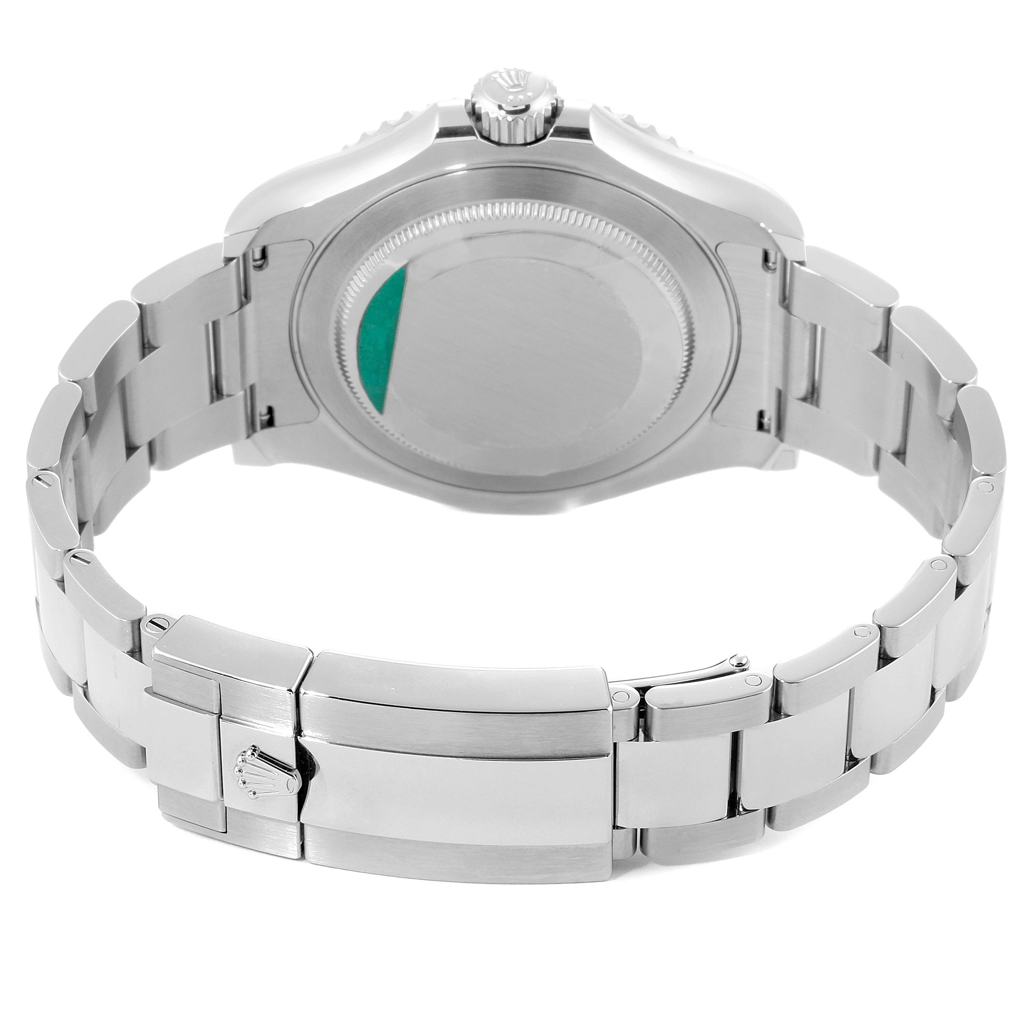 The image shows the back view of a Rolex Yacht-Master 126622 Men's Stainless Steel Blue Dial 126622 Men's Stainless Steel Blue Dial watch, highlighting its case back and metal bracelet.