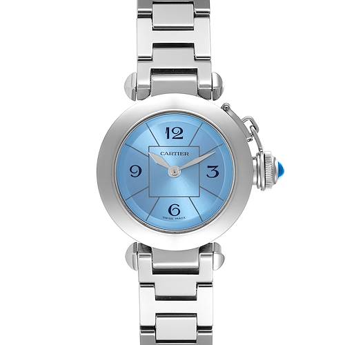 Photo of Cartier Miss Pasha 1st Anniversary Blue Dial Steel Ladies Watch W3140024