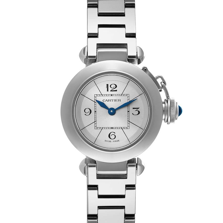 Cartier Miss Pasha Steel Silver Dial Quartz Ladies Watch W3140007 SwissWatchExpo