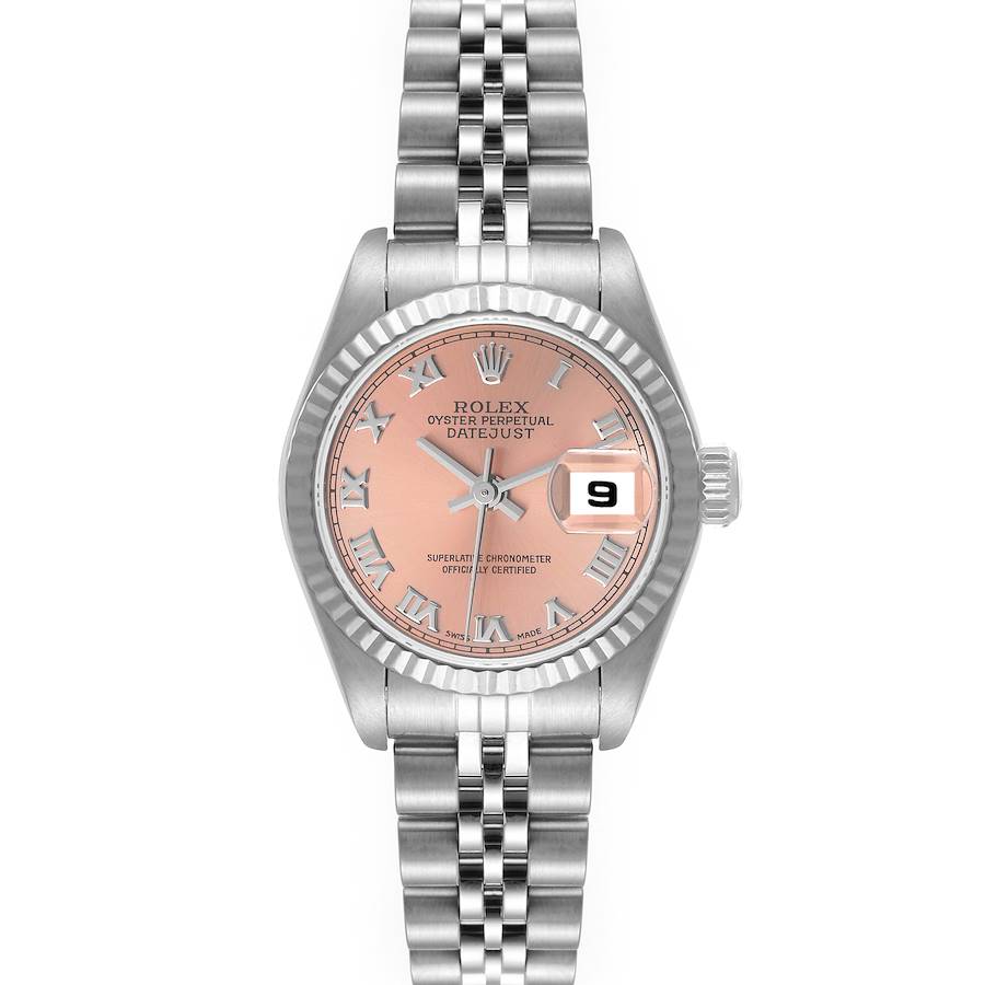 Rolex Datejust 26 Steel White Gold Salmon Dial Ladies Watch 79174 Papers SwissWatchExpo