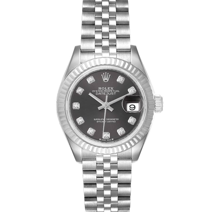 Rolex Datejust 28 Steel White Gold Slate Diamond Dial Watch 279174 Unworn SwissWatchExpo