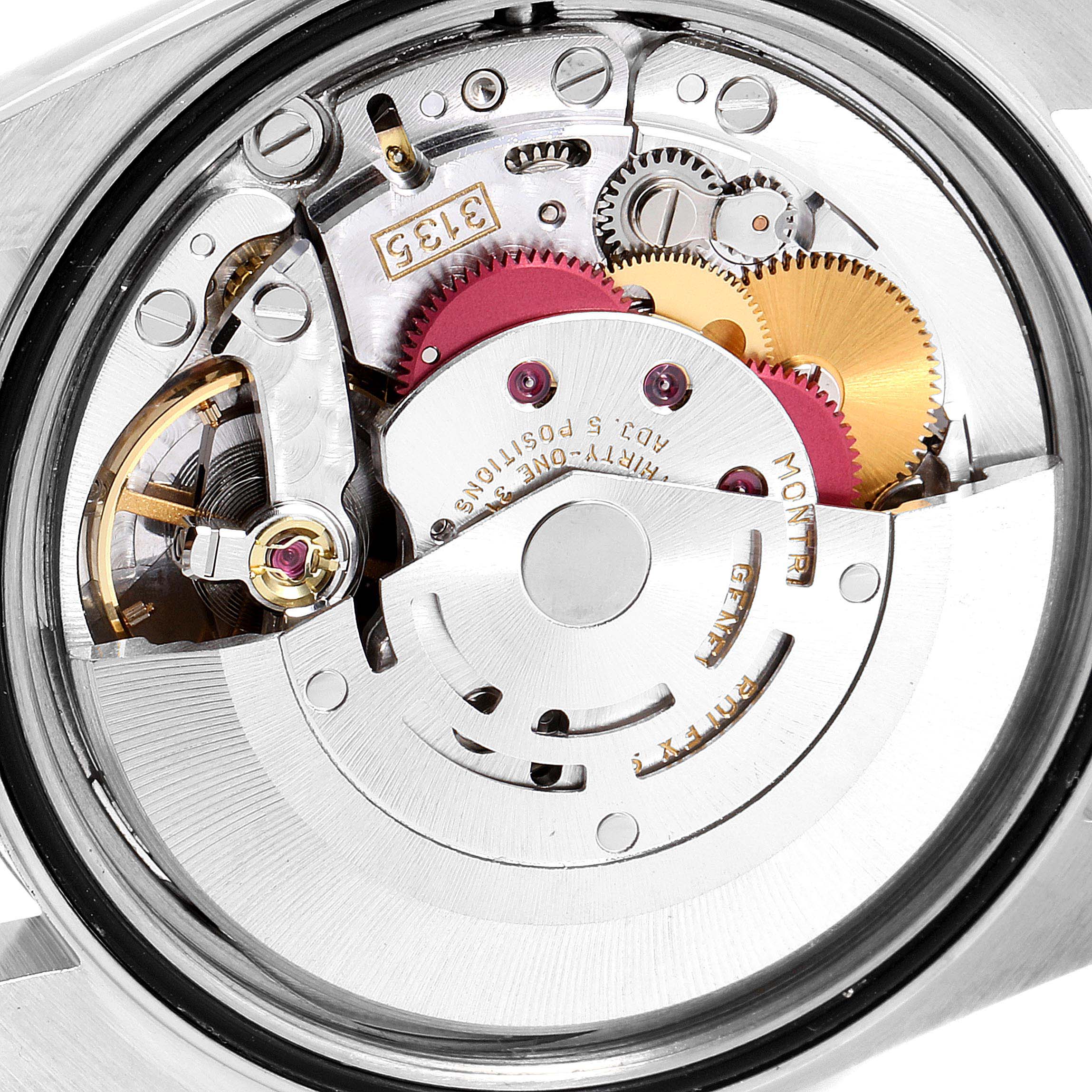 This image shows the internal mechanism of the Rolex Datejust 16233G Men's Steel and Gold (two tone) Champagne Dial 16233G Men's Steel and Gold (two tone) Champagne Dial watch, viewed from the back.