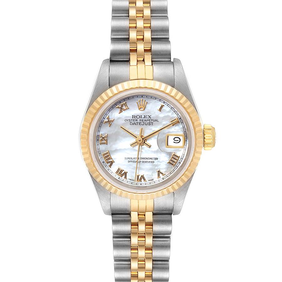 Rolex Datejust Steel Yellow Gold MOP Roman Dial Ladies Watch 69173 Box Papers SwissWatchExpo