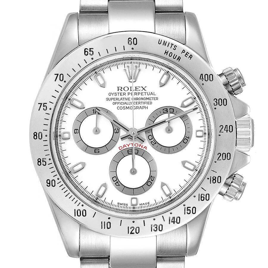 Rolex Daytona Steel White Dial Chronograph Mens Watch 116520 SwissWatchExpo