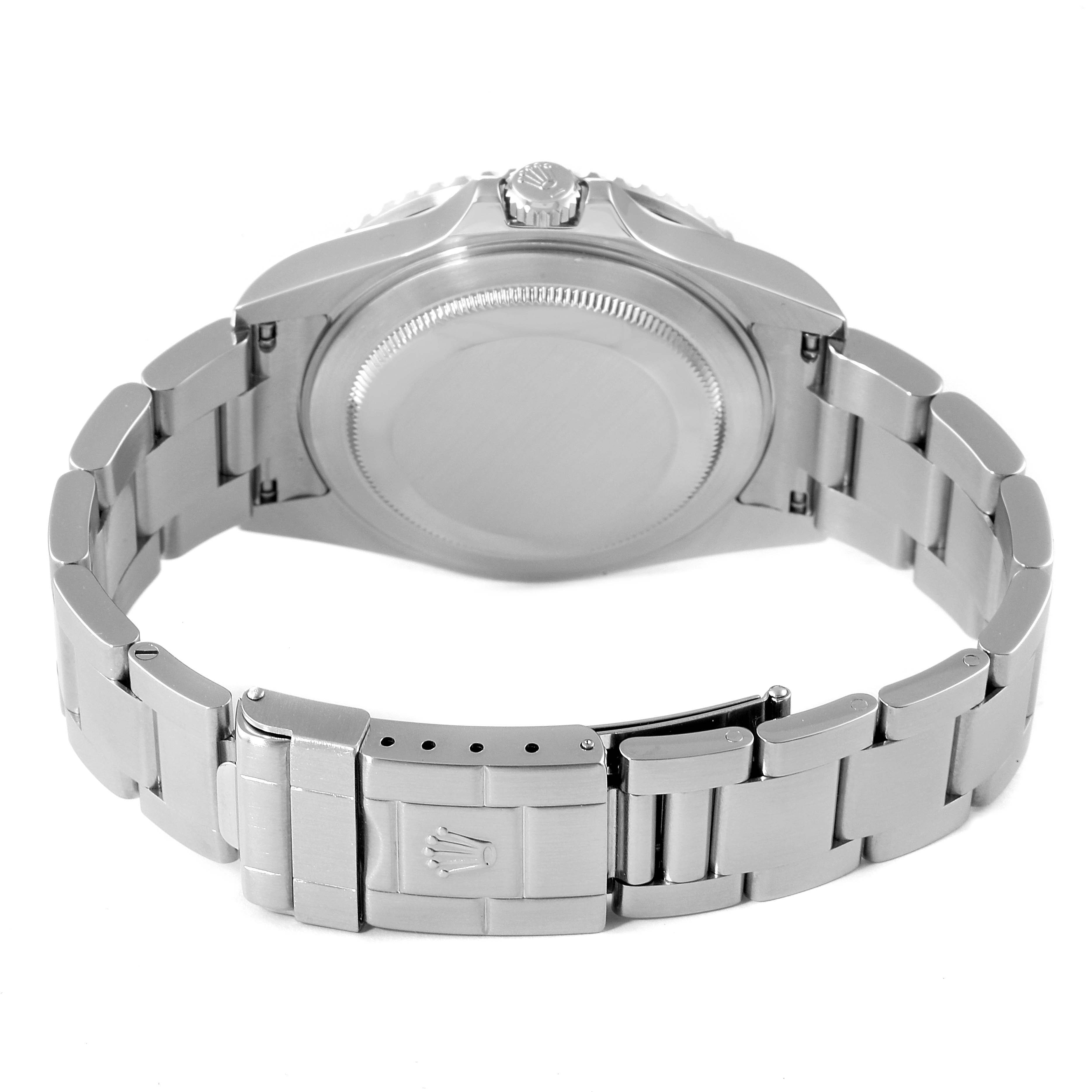 The image shows the back view of the Rolex GMT-Master 16710 Men's Stainless Steel Black Dial 16710 Men's Stainless Steel Black Dial watch, focusing on the case back and bracelet.