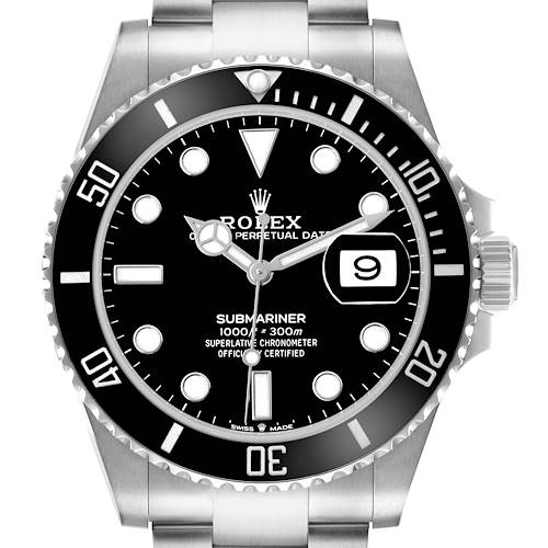 Photo of Rolex Submariner Steel Black Ceramic Bezel Mens Watch 126610 Box Card